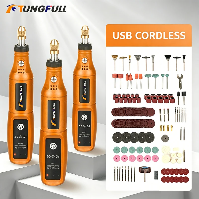 Power Tools Workshop - TUNGFULL Mini Elektrikli Öğütücü Kablosuz Şarj