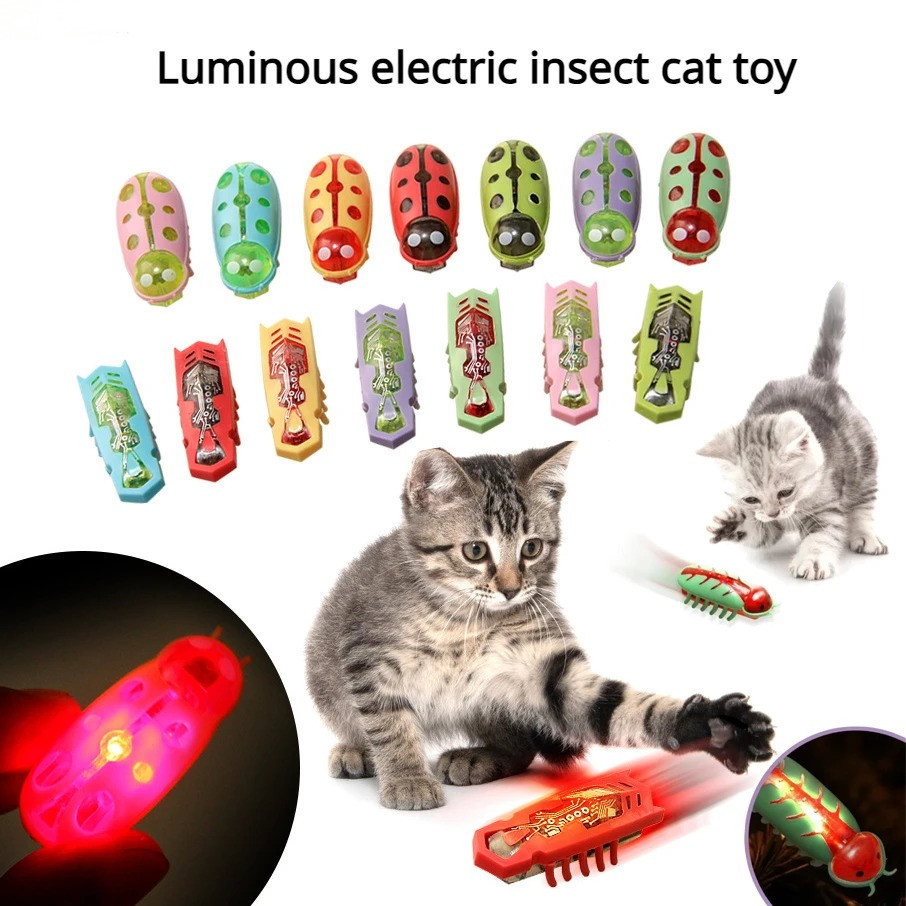 Power Tools Cat - Kedi Oyuncakları Işıklı Elektrikli Solucanlar Evcil